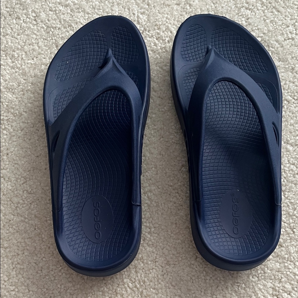 OOFOS Blue Sandals